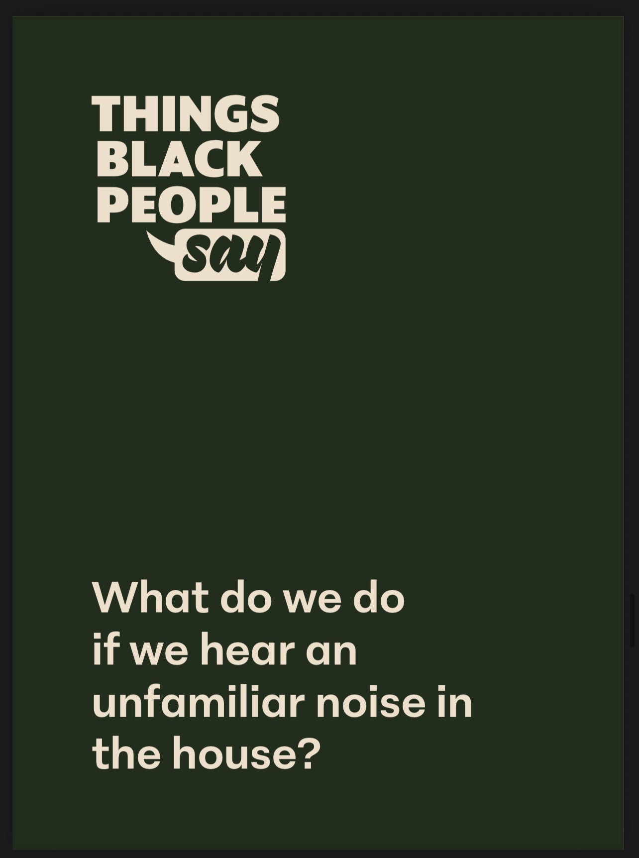 Things Black People Say: Card Game